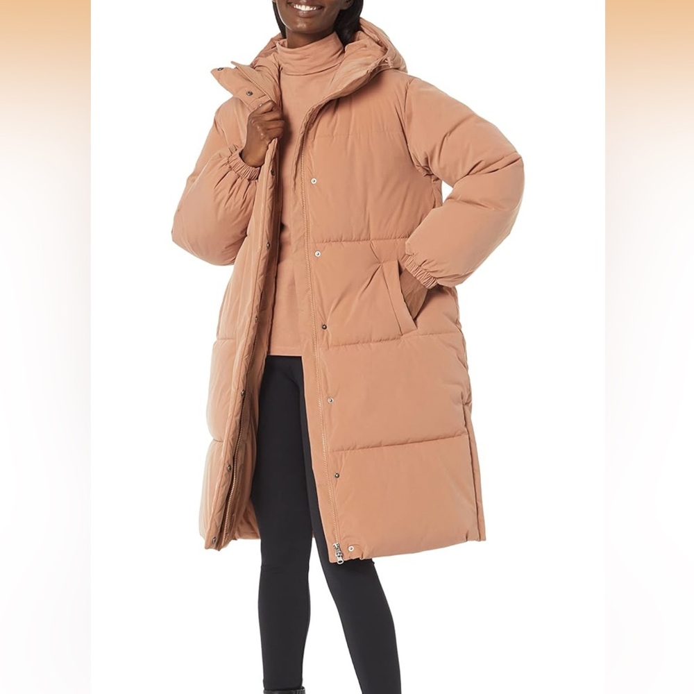 Amazon Essentials-Long Puffer Coat in Camel-XL